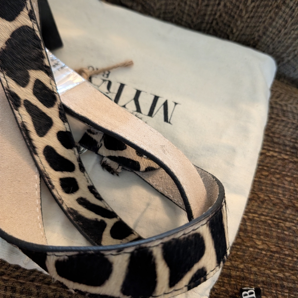 Myra Bag Black and White Cowhide Print Belt with Silver Buckle - Picture 7 of 13